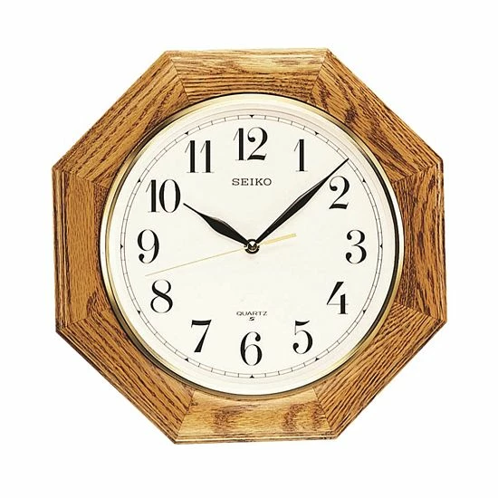 Seiko Oak Octagon Wall Clock - QXA102BC 3 Seiko Oak Octagon Wall Clock - QXA102BC