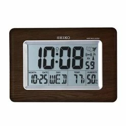 Seiko R-Wave Atomic Digital Clock - QHR020WLH Brown