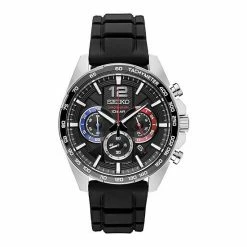 Seiko Men's Stainless Steel & Silicone Chronograph Watch - SSB347