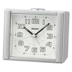Seiko Aoki Silver Finish Alarm Clock Table Decor