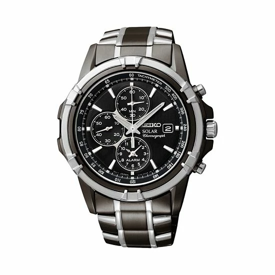 Seiko Men's Two Tone Stainless Steel Solar Chronograph Watch - SSC143 3 Seiko Men's Two Tone Stainless Steel Solar Chronograph Watch - SSC143