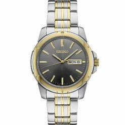 Seiko Men's Essential Two Tone Stainless Steel Gray Dial Watch - SUR356