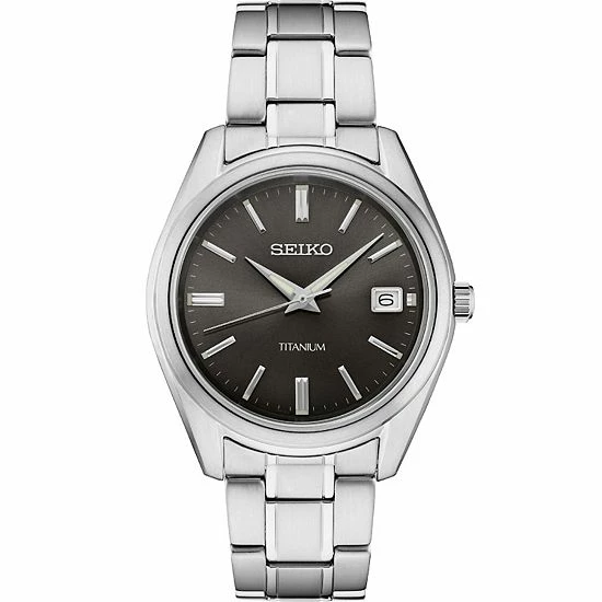 Seiko Men's Essential Titanium Watch Silver Black 3 Seiko Men's Essential Titanium Watch Silver Black