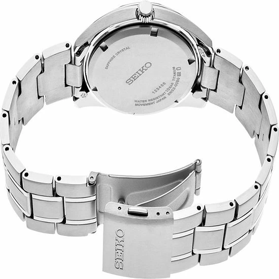 Seiko Men's Essential Titanium Watch Silver Black 4 Seiko Men's Essential Titanium Watch Silver Black - Image 2