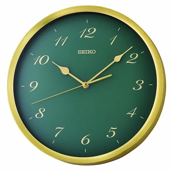 Seiko Saito Green Jewel Tone Wall Clock 3 Seiko Saito Green Jewel Tone Wall Clock