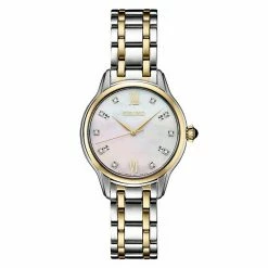 Seiko Women's Diamond Two Tone Stainless Steel Mother-of-Pearl Dial Watch - SRZ540