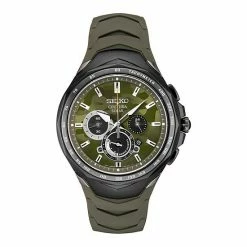 Seiko Shop 15 Seiko Men's Coutura Black Ion-Plated Stainless Steel & Silicone Solar Chronograph Watch - SSC747