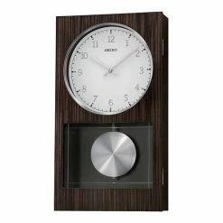 Seiko Modern Dark Wooden Wall Clock