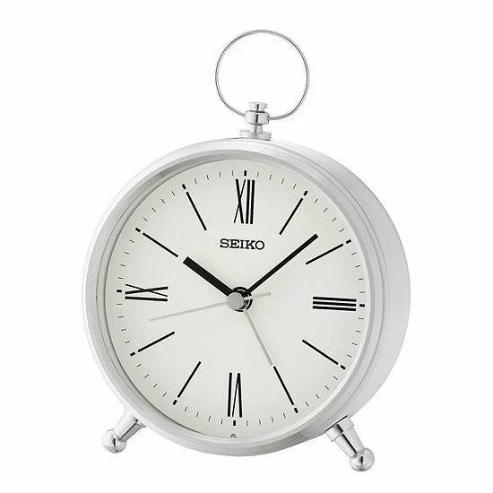 Seiko Ming Silver Finish Alarm Clock Table Decor 3 Seiko Ming Silver Finish Alarm Clock Table Decor