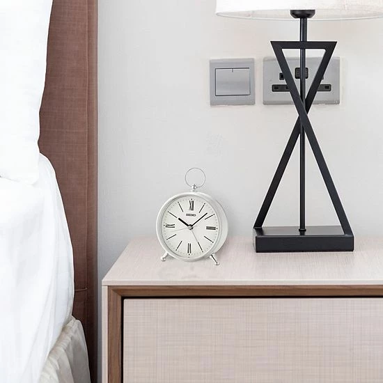 Seiko Ming Silver Finish Alarm Clock Table Decor 8 Seiko Ming Silver Finish Alarm Clock Table Decor - Image 6