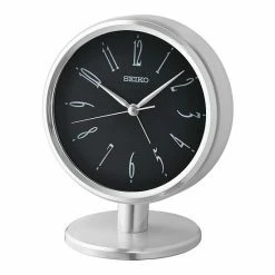 Seiko Ono Silver Finish Clock Table Decor